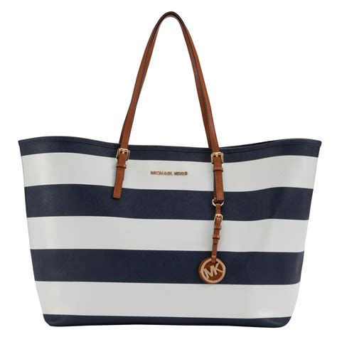 michael kors navy and white tote|Michael Kors outlet white purse.